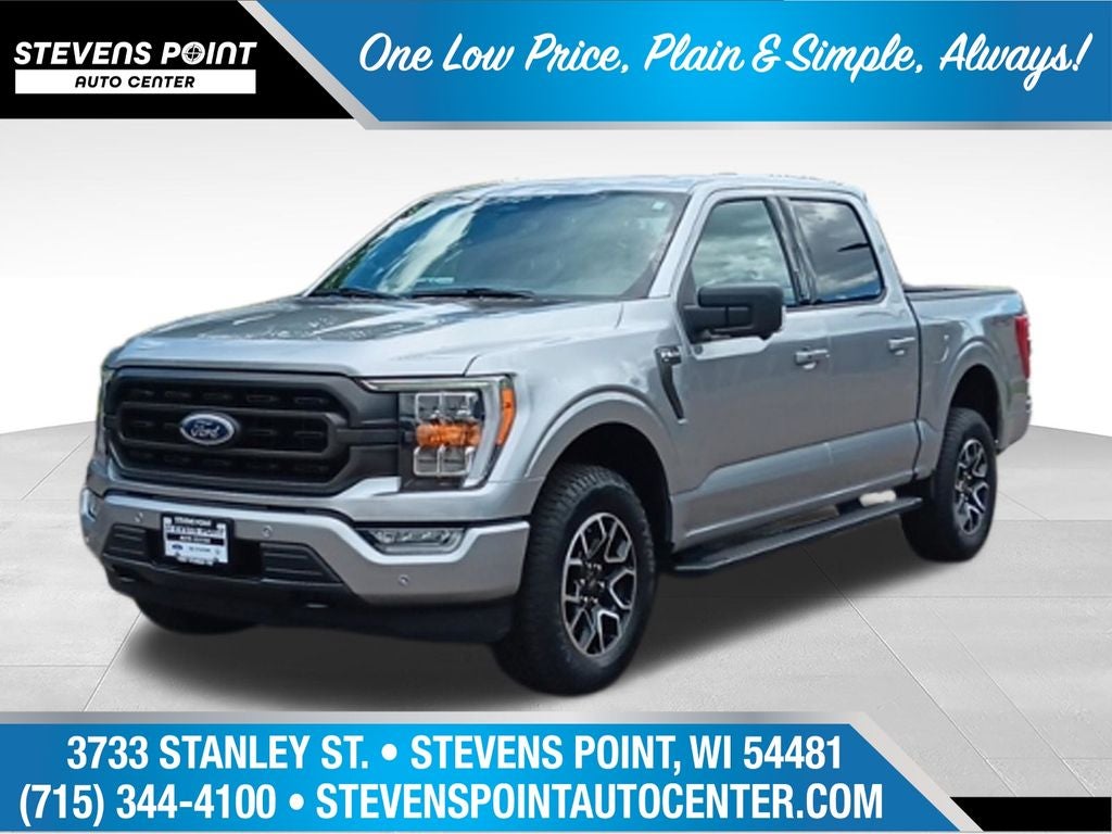 2023 Ford F-150 XLT in Iconic Silver Metallic — front three-quarter view
