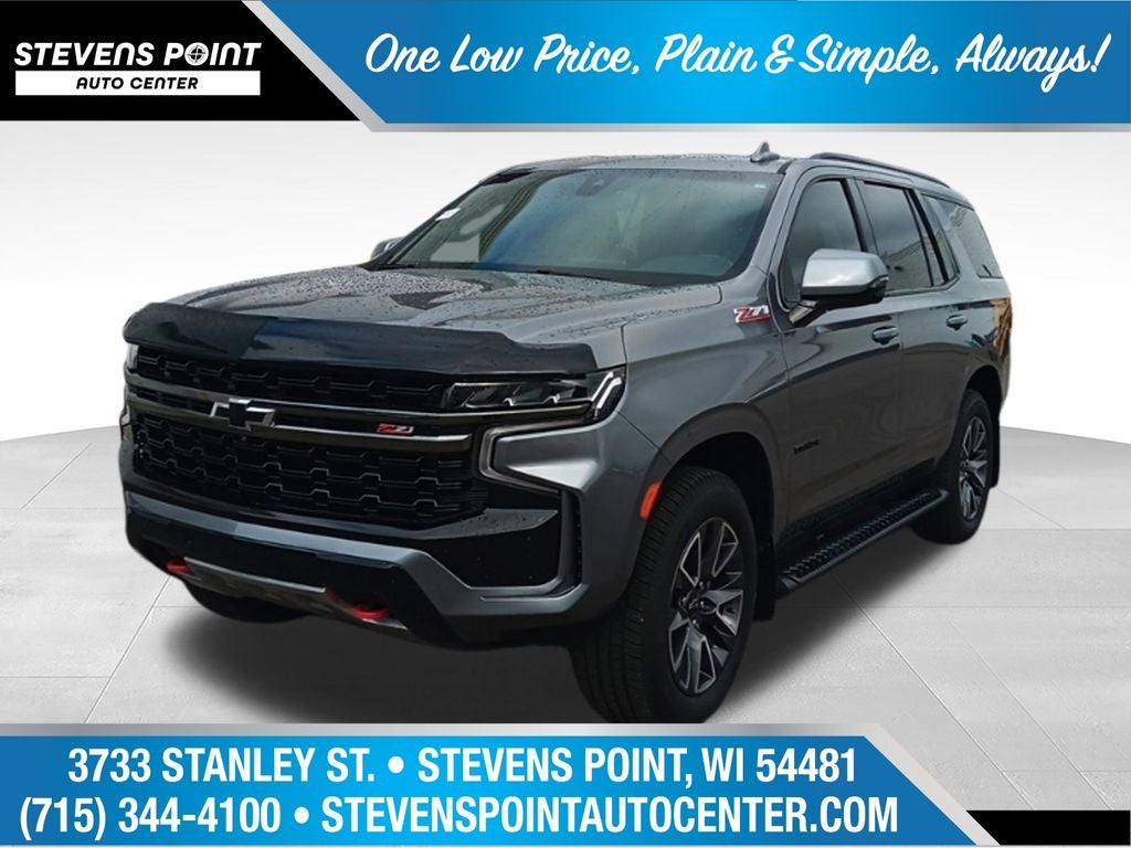 2021 Chevrolet Tahoe Z71 in Satin Steel Metallic — front three-quarter view